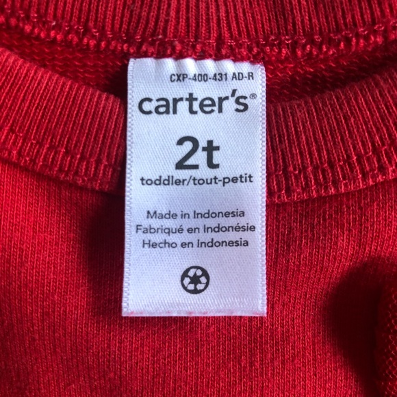 Carter’s Cotton Red Sweater Dress w/ Bows 2T - Picture 10 of 11